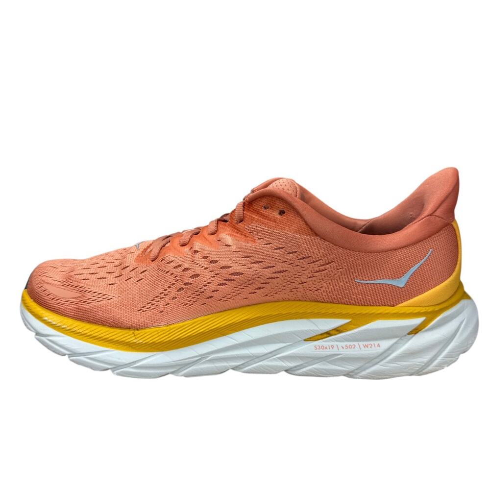 HOKA ONE ONE Clifton 8 Running Shoes Womens 9.5 B Peach Yellow Athletic Sneakers - Picture 3 of 12